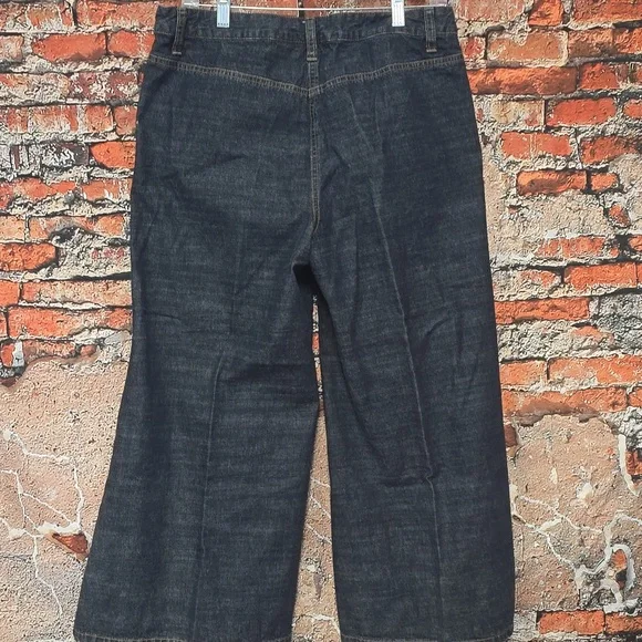 Jeanology Collection Classic Dark Blue Wide Leg Jeans, Sz12 - Picture 7 of 12